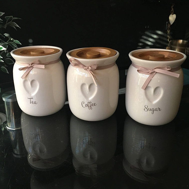 August Grove 3 Piece Coffee, Tea, and Sugar Jar Set Wayfair.co.uk